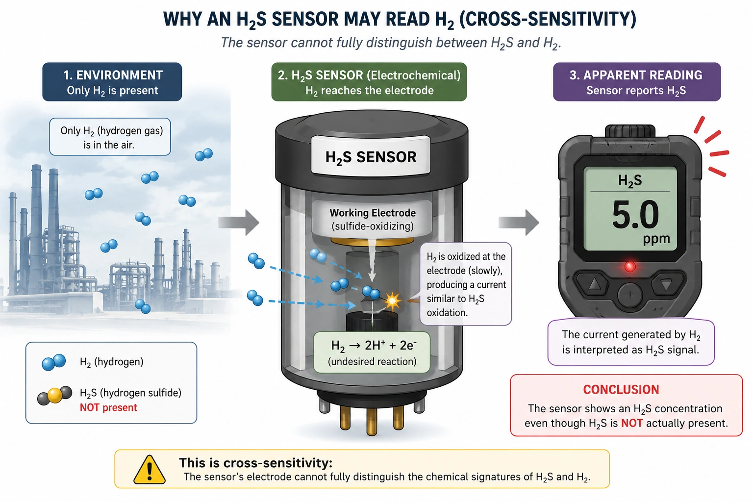 Why H₂S sensor may read H₂